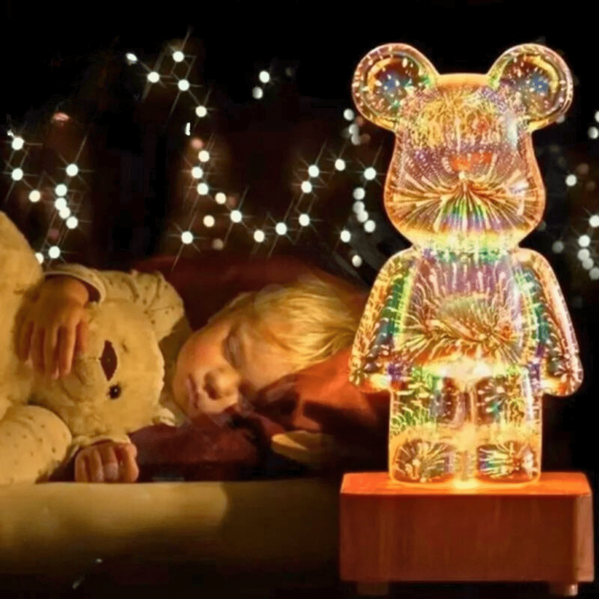 Lampe de Chevet 3D Ourson d'artifice