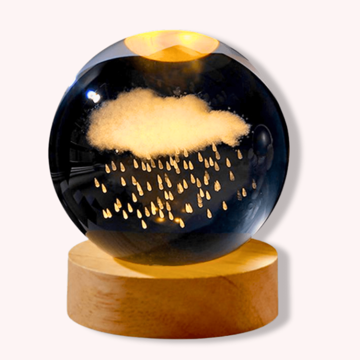 Nuage & Pluie Lampe de Chevet Boule de Cristal