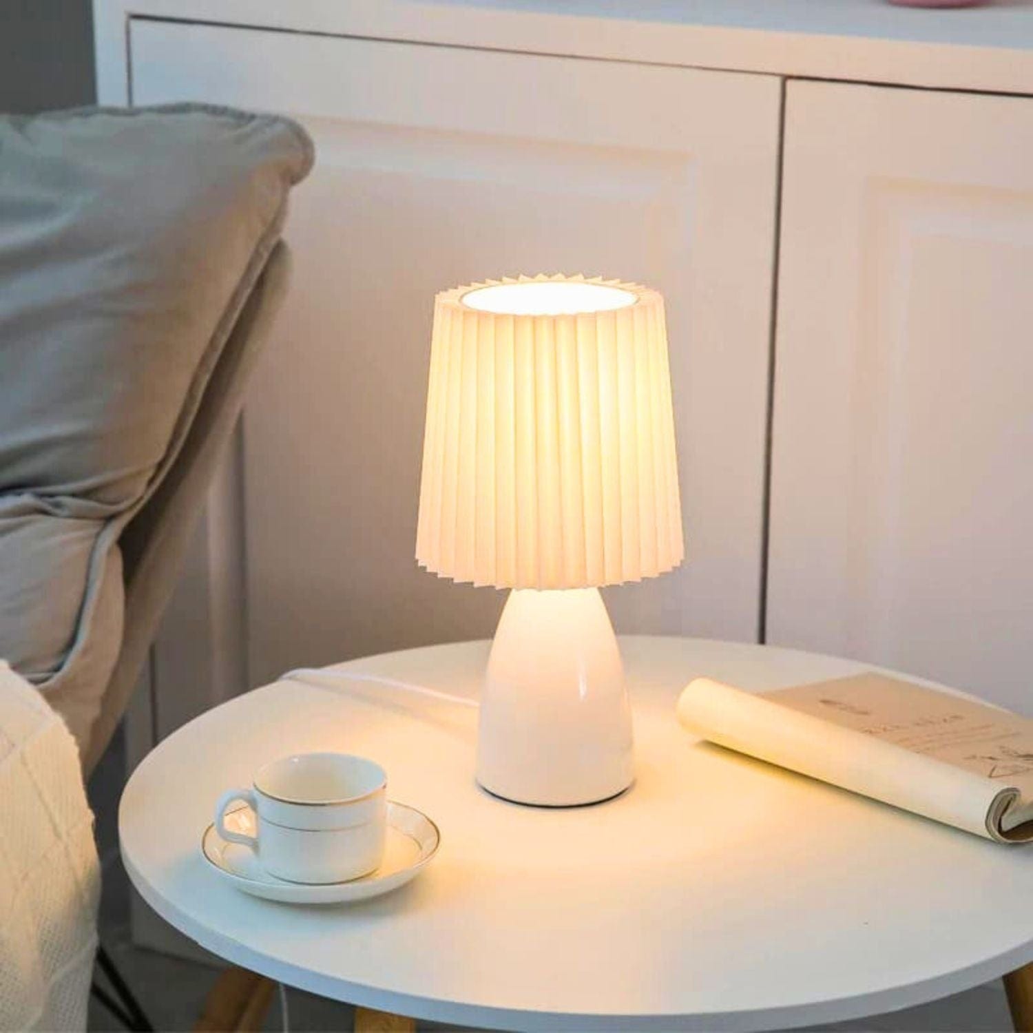 Blanc Lampe de chevet Céramique<br>Milkshake