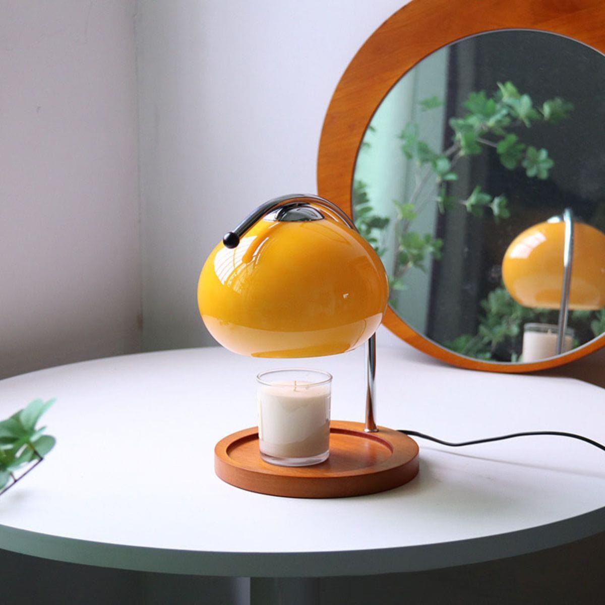 Orange Lampe de chevet Chauffe-Bougie