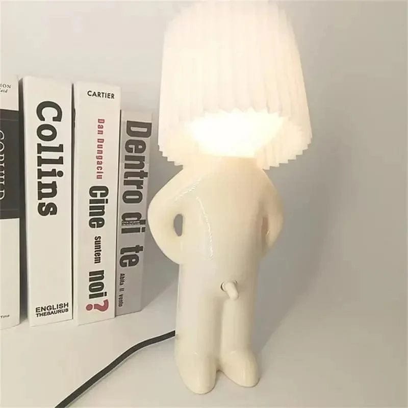 Blanc Lampe de Chevet Ludique Petit Bonhomme