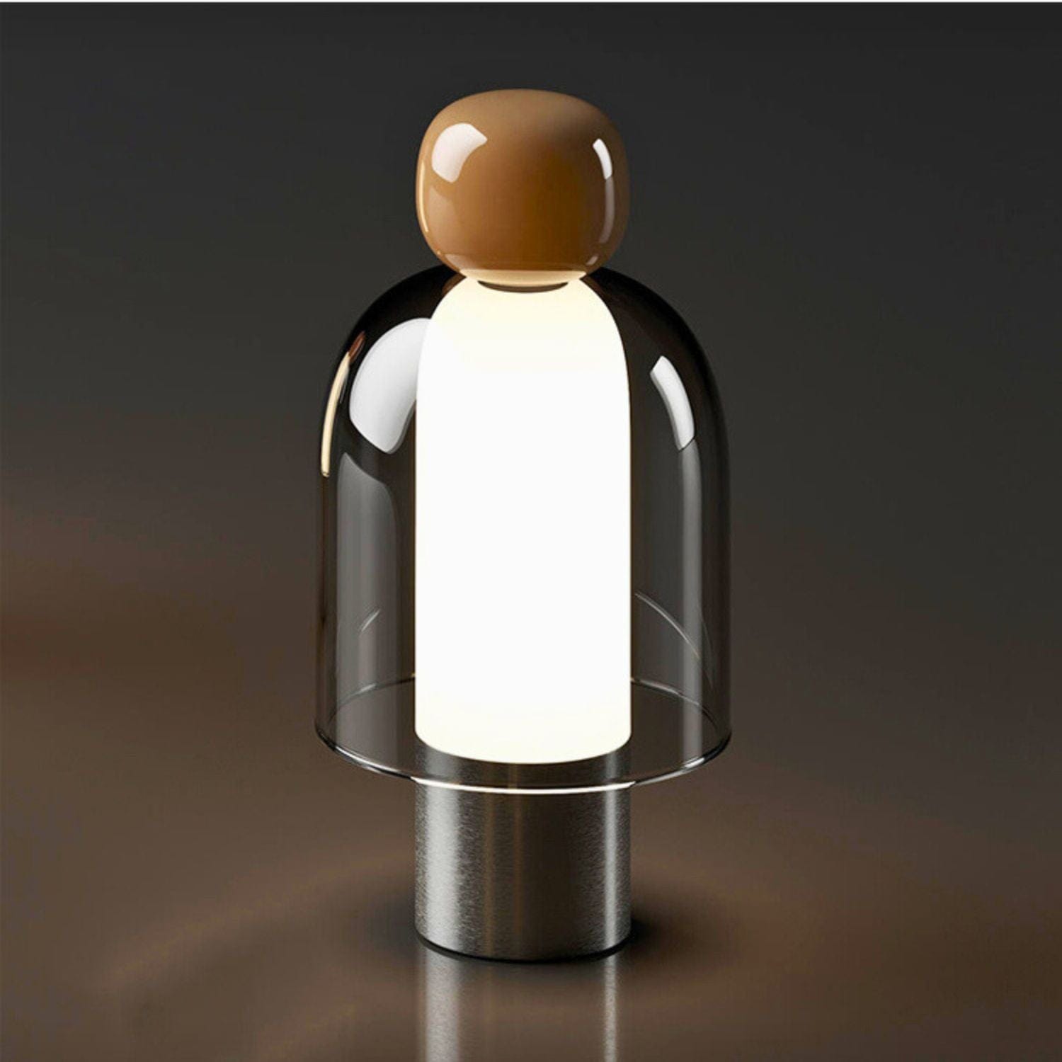 Marron Lampe de chevet minimaliste sans fil