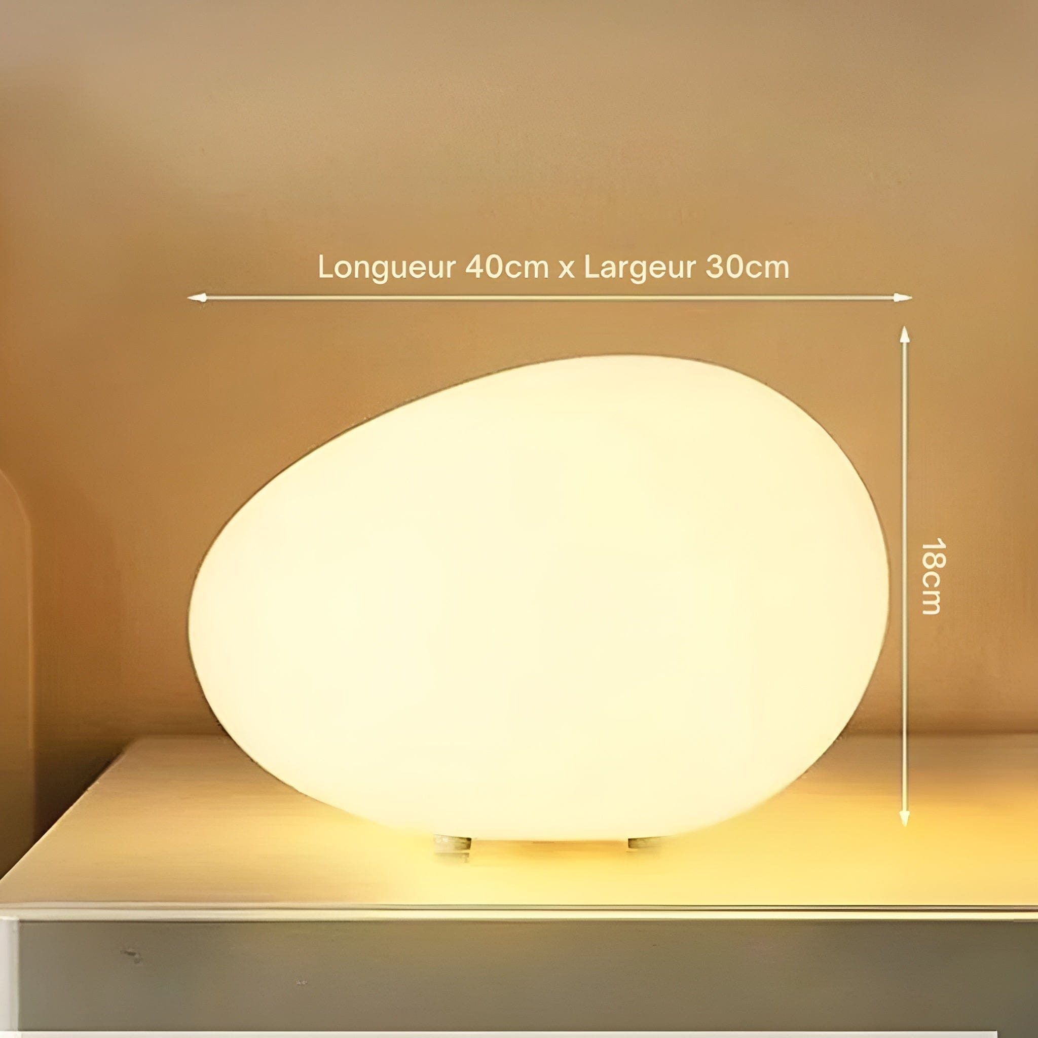 40x30x18cm Lampe de Chevet Moderne Stone Design