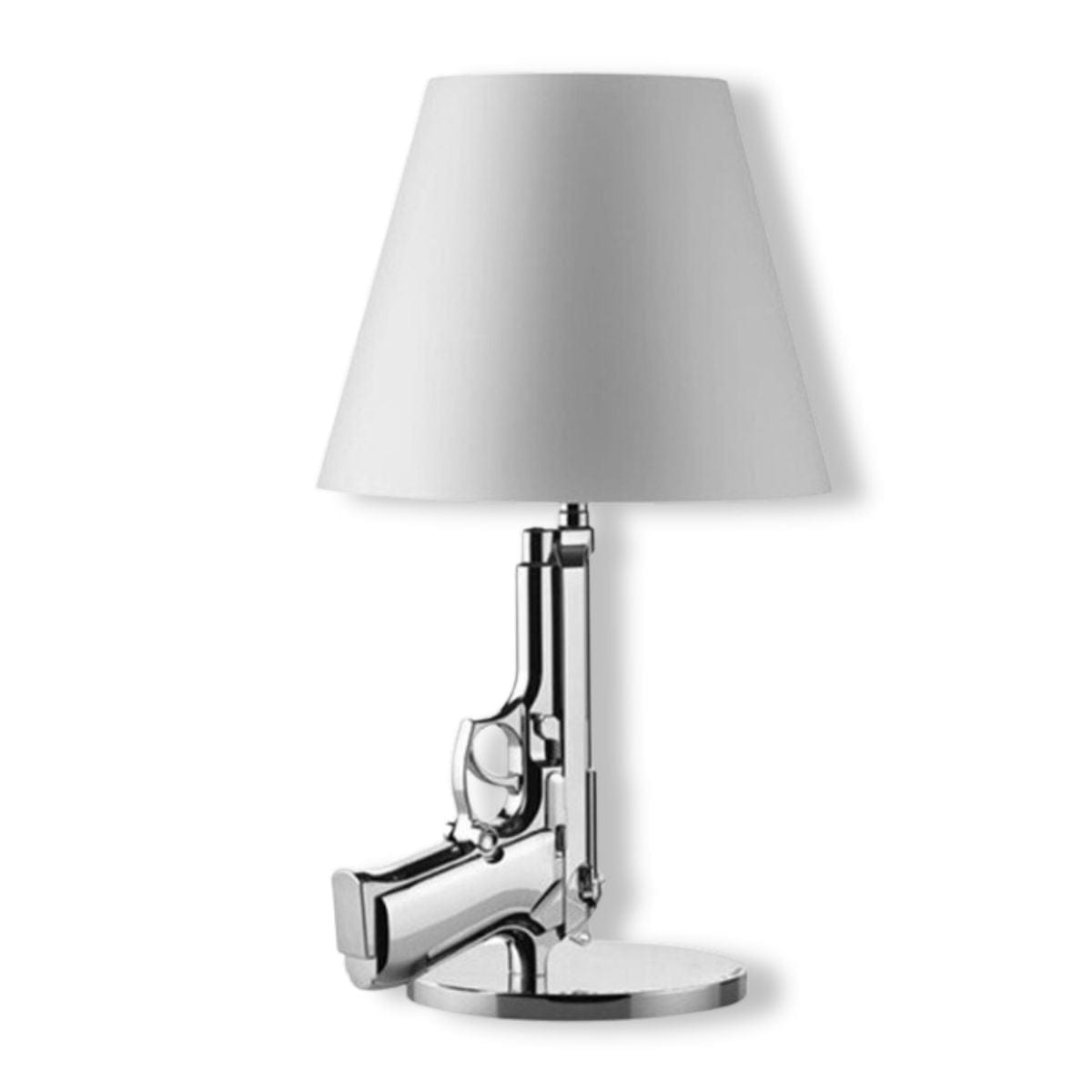 Argent Lampe de Chevet Pistolet