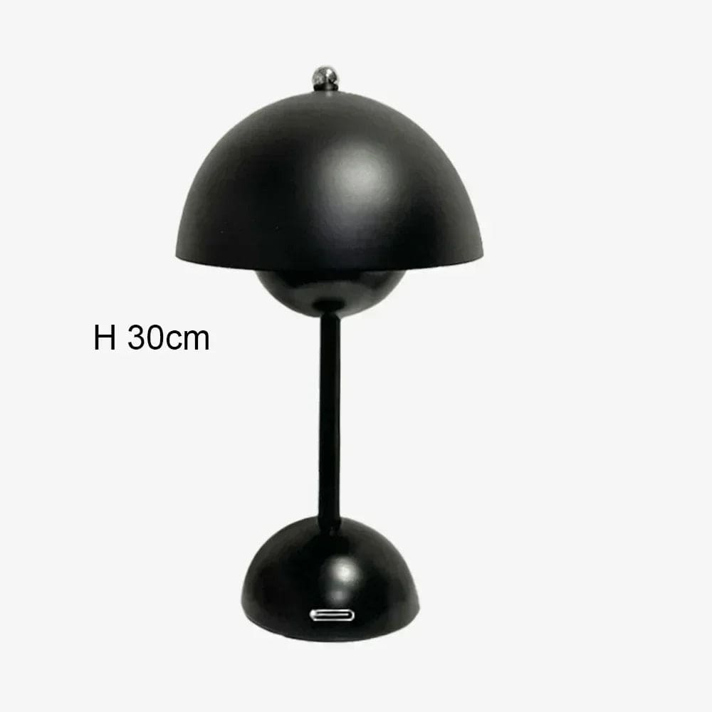 Noir Lampe de Chevet Vintage Champignon