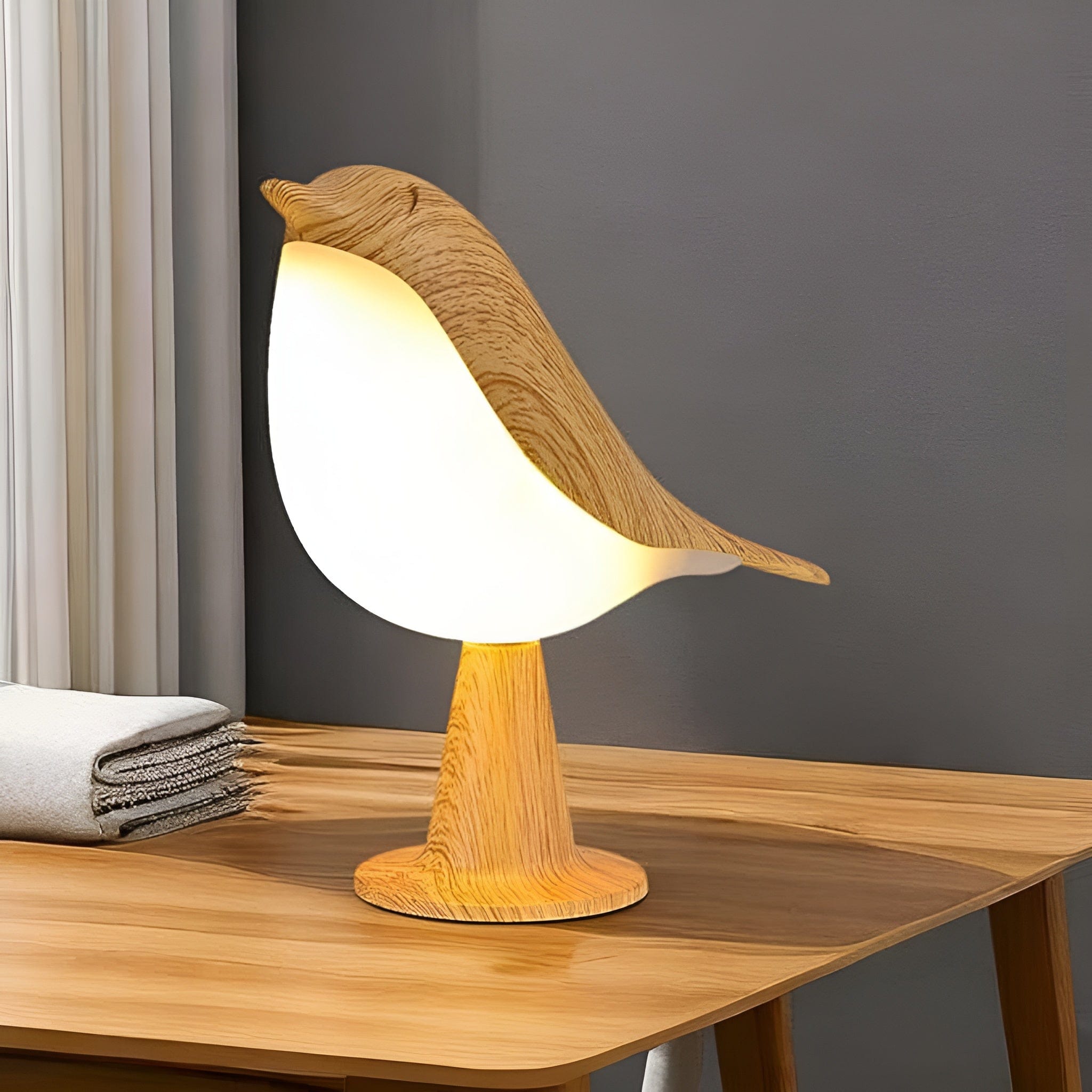 Bois Petite Lampe de Chevet Hirondelle