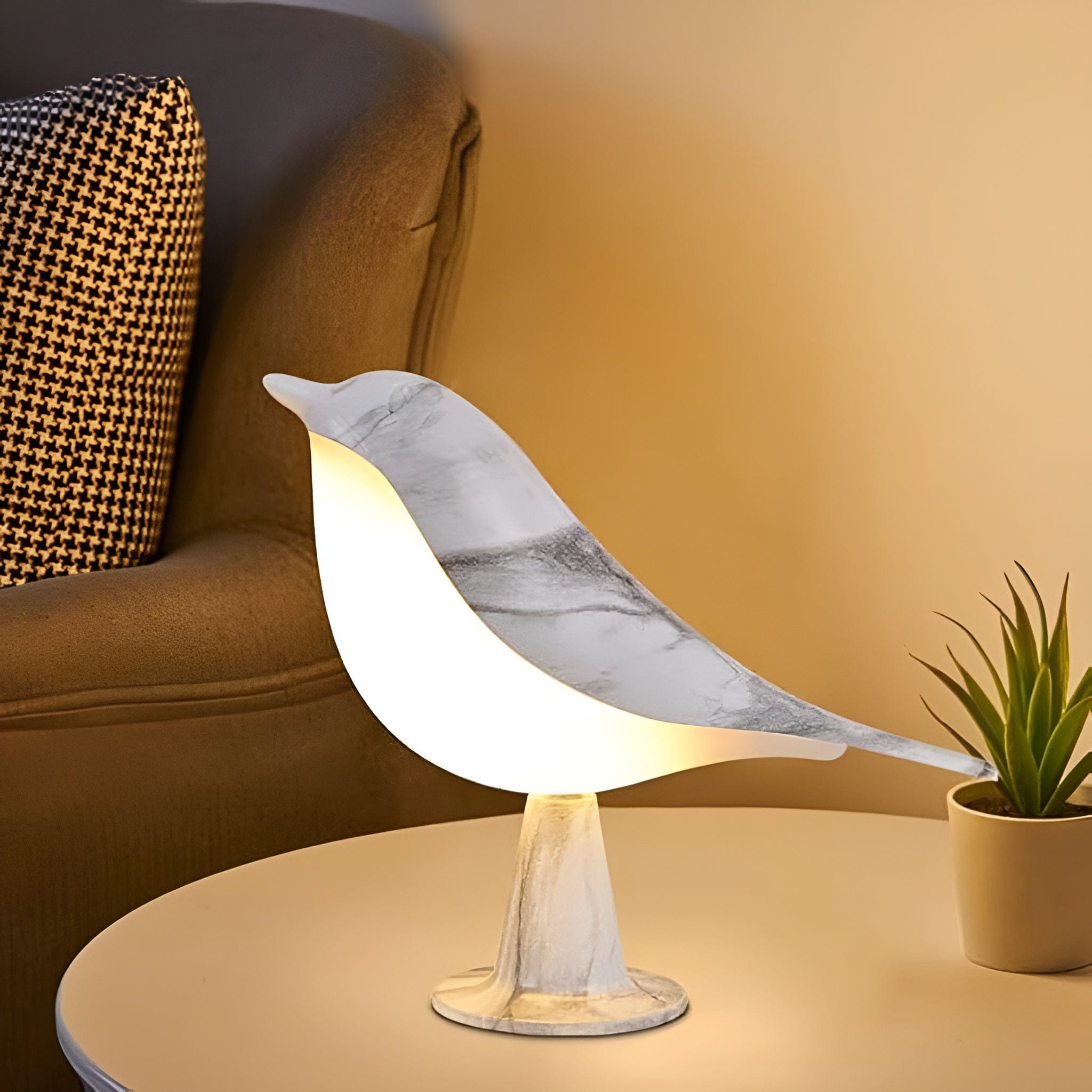 Gris Petite Lampe de Chevet Hirondelle