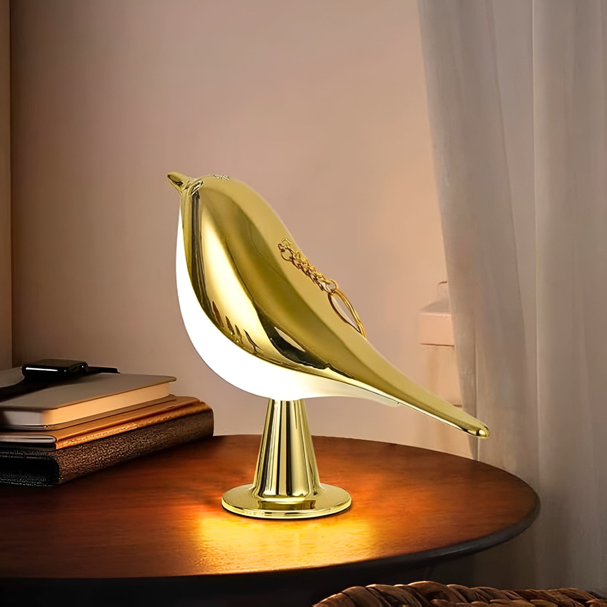 Or Petite Lampe de Chevet Hirondelle